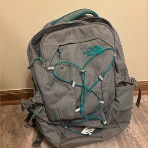 The North Face Gray and Teal Backpack